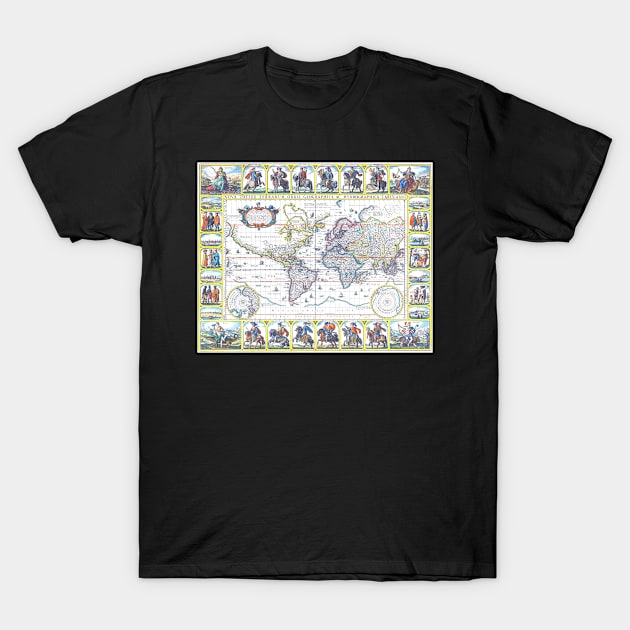 World map wall art 1652 dorm decor mappemonde Art Print T-Shirt by FrenchPrinting